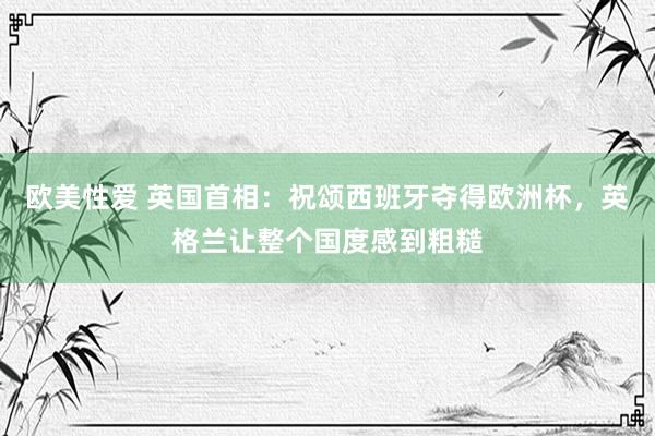 欧美性爱 英国首相：祝颂西班牙夺得欧洲杯，英格兰让整个国度感到粗糙