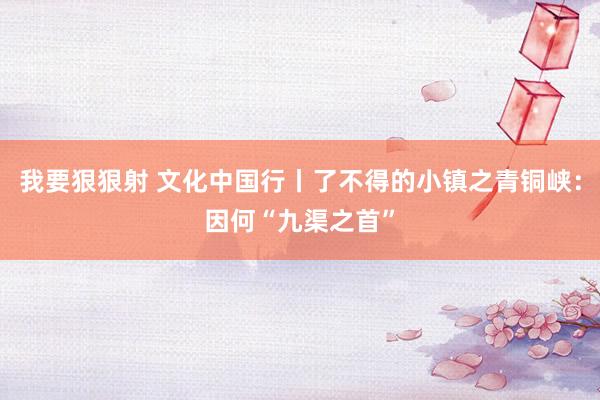 我要狠狠射 文化中国行丨了不得的小镇之青铜峡：因何“九渠之首”