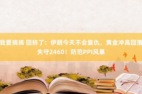 我要搞搞 回转了：伊朗今天不会复仇，黄金冲高回落失守2460！防范PPI风暴