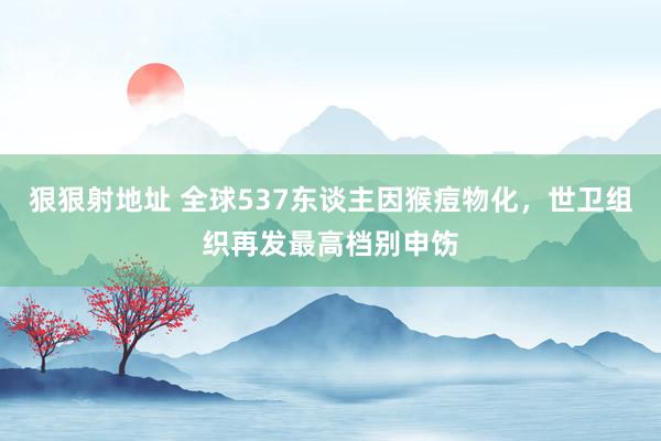 狠狠射地址 全球537东谈主因猴痘物化，世卫组织再发最高档别申饬