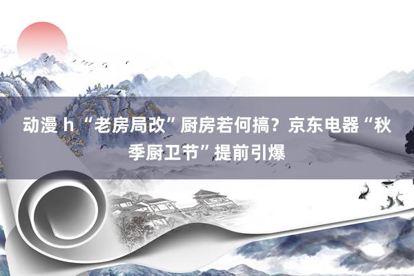 动漫 h “老房局改”厨房若何搞？京东电器“秋季厨卫节”提前引爆