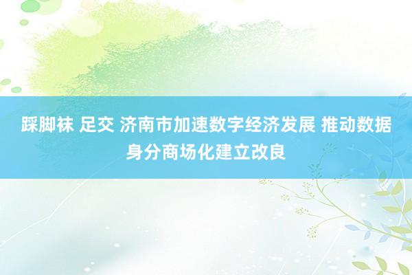 踩脚袜 足交 济南市加速数字经济发展 推动数据身分商场化建立改良