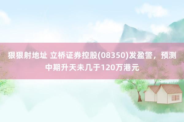 狠狠射地址 立桥证券控股(08350)发盈警，预测中期升天未几于120万港元